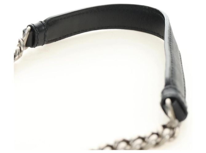 Borsa a Spalla con Catena PRADA in Pelliccia Nero Argento Auth 187435SAM - vista 14