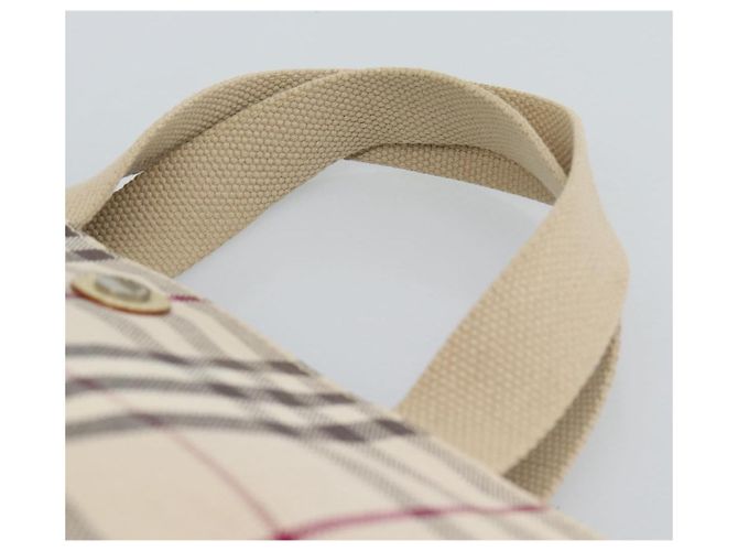 Borsa BURBERRY Nova Check in tela Beige Silver Auth 189961A Argento - vista 8