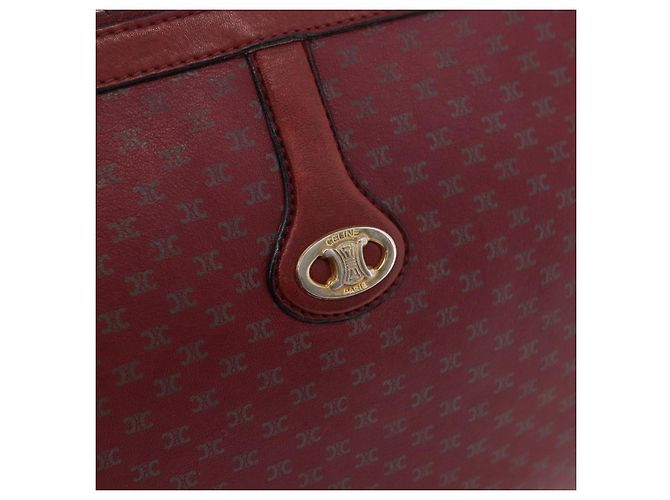 Céline Borsa a Spalla CELINE Macadam Pelle Bordeaux Oro Auth 189944 D'oro Bordò - vista 17