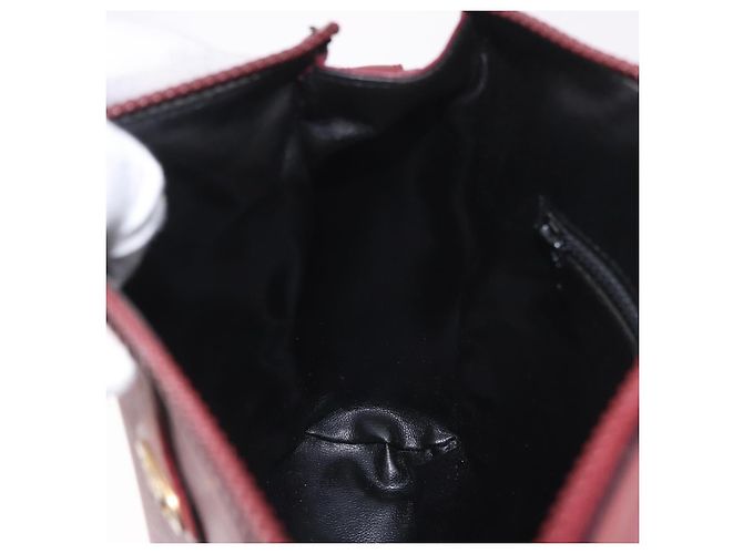 Céline Borsa a Spalla CELINE Macadam Pelle Bordeaux Oro Auth 189944 D'oro Bordò - vista 20