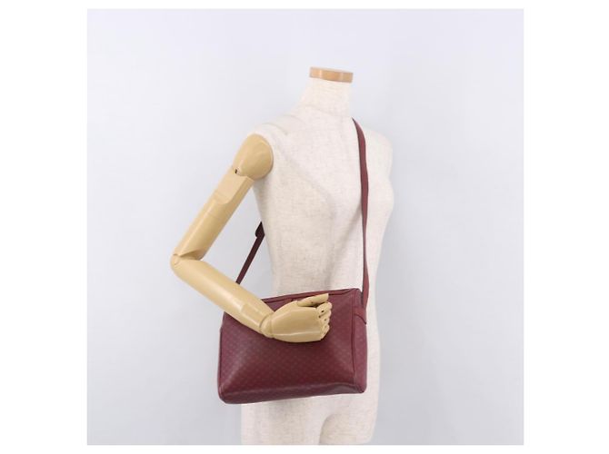 Céline Borsa a Spalla CELINE Macadam Pelle Bordeaux Oro Auth 189944 D'oro Bordò - vista 23