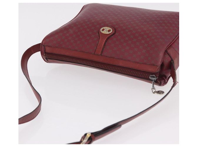 Céline Borsa a Spalla CELINE Macadam Pelle Bordeaux Oro Auth 189944 D'oro Bordò - vista 6