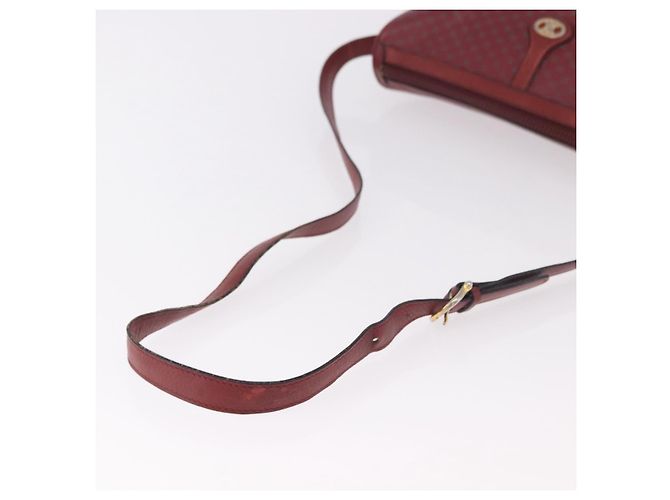 Céline Borsa a Spalla CELINE Macadam Pelle Bordeaux Oro Auth 189944 D'oro Bordò - vista 7