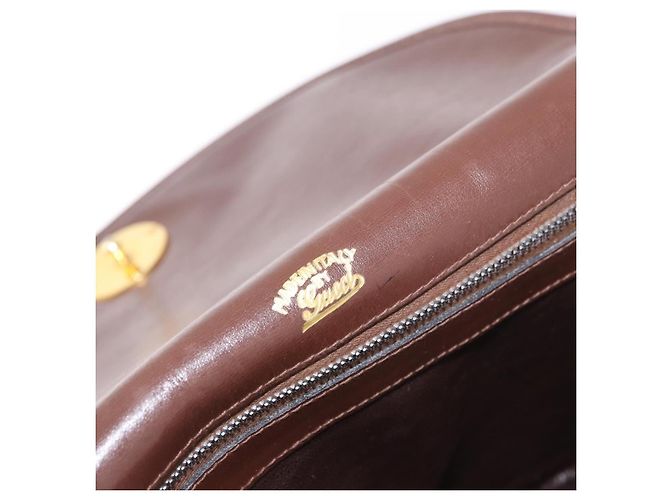GUCCI Micro GG Canvas Schultertasche Wildleder Braun Gold Auth 189589 Golden - Ansicht 18