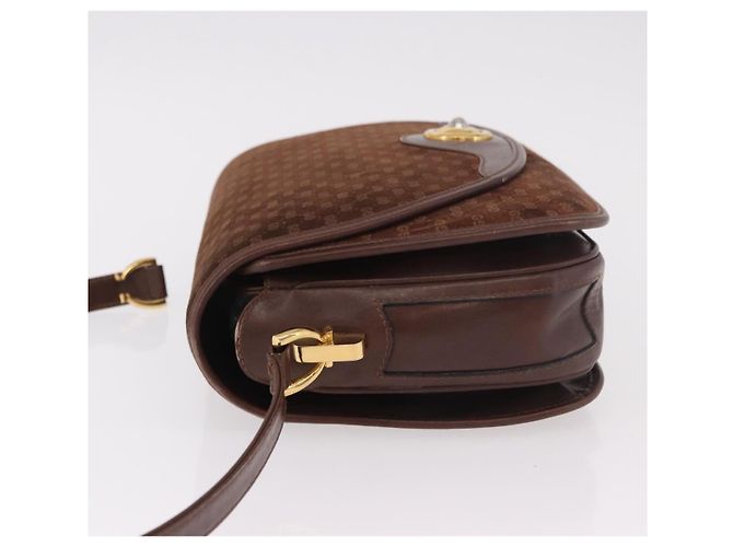 GUCCI Micro GG Canvas Schultertasche Wildleder Braun Gold Auth 189589 Golden - Ansicht 4