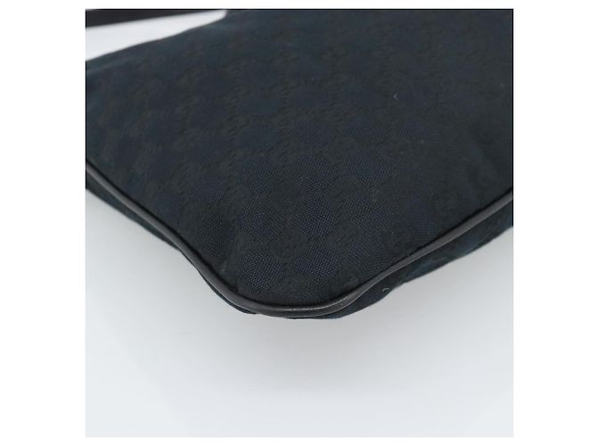 Borsa a Spalla GUCCI GG Canvas Nera Oro 169947 Auth 190317A Nero D'oro - vista 14