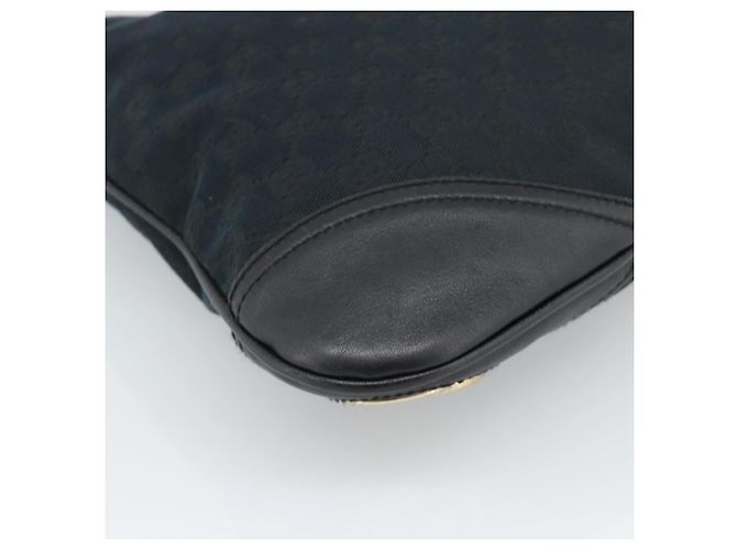 Borsa a Spalla GUCCI GG Canvas Nera Oro 169947 Auth 190317A Nero D'oro - vista 16