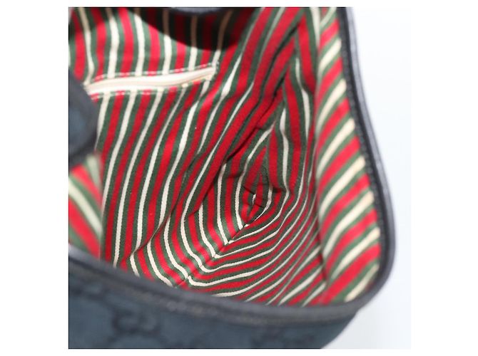 Borsa a Spalla GUCCI GG Canvas Nera Oro 169947 Auth 190317A Nero D'oro - vista 18