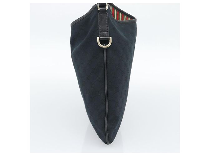 Borsa a Spalla GUCCI GG Canvas Nera Oro 169947 Auth 190317A Nero D'oro - vista 3