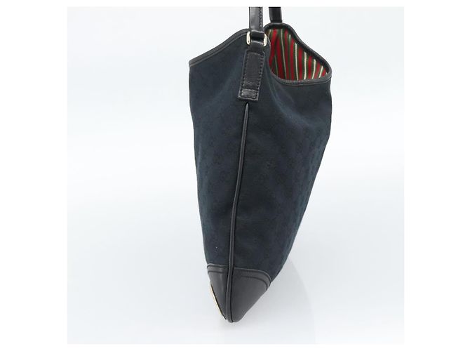 Borsa a Spalla GUCCI GG Canvas Nera Oro 169947 Auth 190317A Nero D'oro - vista 4