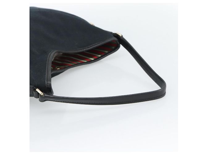 Borsa a Spalla GUCCI GG Canvas Nera Oro 169947 Auth 190317A Nero D'oro - vista 7