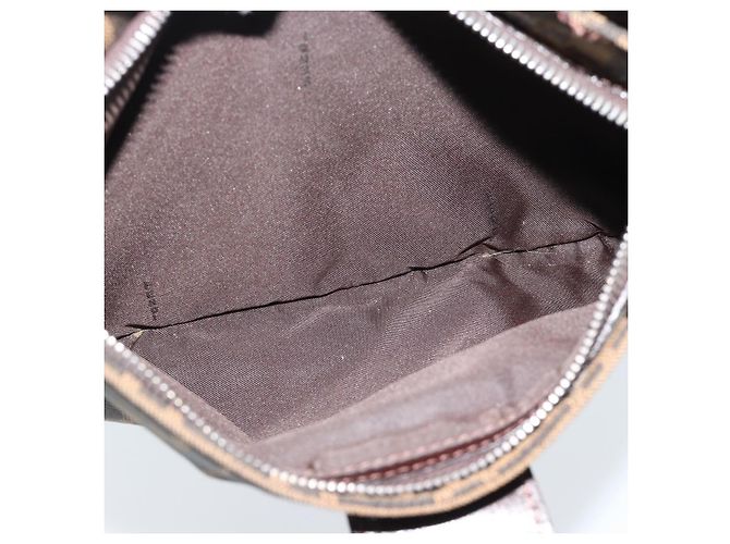 FENDI Zucca Canvas Mamma Baguette Tote Bag Black Brown Auth 189846A Marrone Nero - vista 23