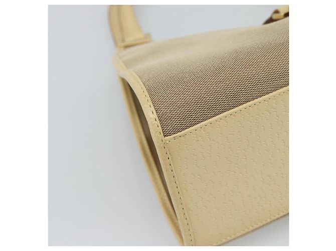 Bolso de Hombro GUCCI Lona y Cuero Beige Oro 002 1067 Auth 188585A Dorado - vista 14