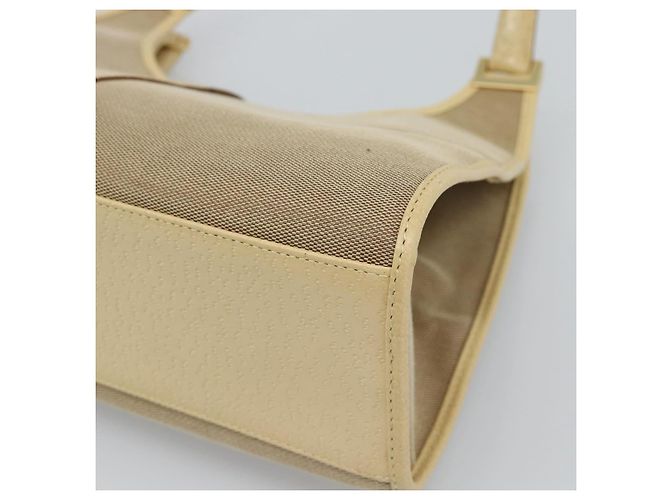Bolso de Hombro GUCCI Lona y Cuero Beige Oro 002 1067 Auth 188585A Dorado - vista 15