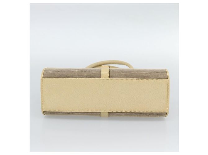 Bolso de Hombro GUCCI Lona y Cuero Beige Oro 002 1067 Auth 188585A Dorado - vista 5