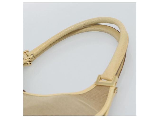 Bolso de Hombro GUCCI Lona y Cuero Beige Oro 002 1067 Auth 188585A Dorado - vista 8