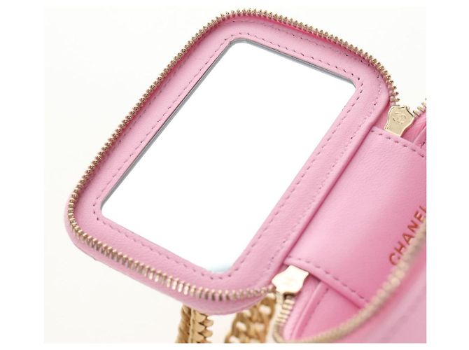 CHANEL Vanity Chain Shoulder Bag Caviar Skin Pink Gold CC Auth hk3887SAM Golden - Ansicht 10