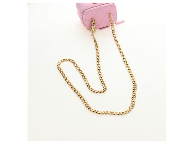 CHANEL Vanity Chain Shoulder Bag Caviar Skin Pink Gold CC Auth hk3887SAM Golden - Ansicht 15