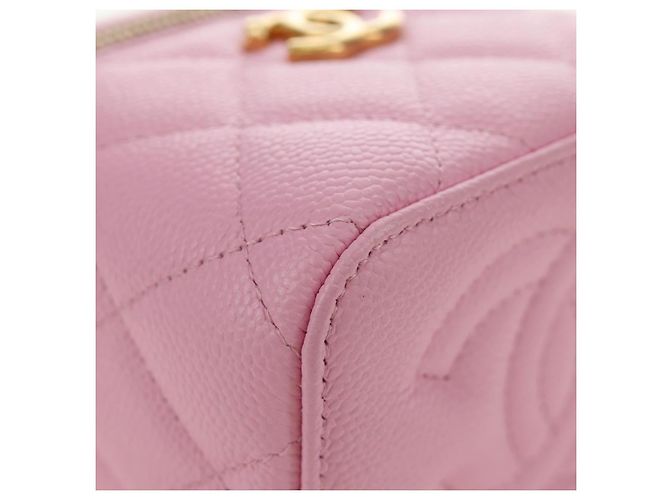 CHANEL Vanity Chain Shoulder Bag Caviar Skin Pink Gold CC Auth hk3887SAM Golden - Ansicht 16
