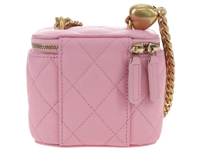 CHANEL Vanity Chain Shoulder Bag Caviar Skin Pink Gold CC Auth hk3887SAM Golden - Ansicht 2