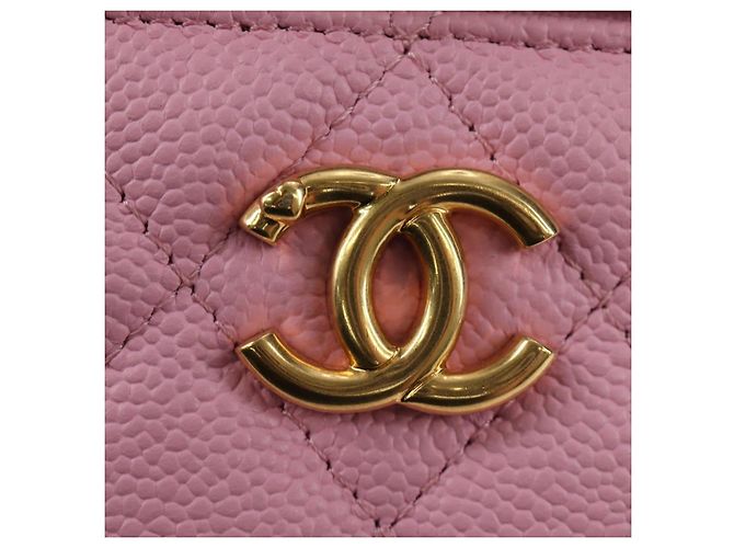 CHANEL Vanity Chain Shoulder Bag Caviar Skin Pink Gold CC Auth hk3887SAM Golden - Ansicht 20
