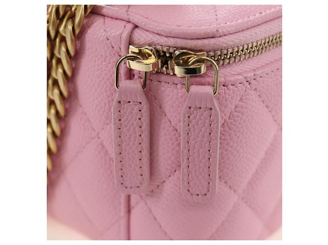 CHANEL Vanity Chain Shoulder Bag Caviar Skin Pink Gold CC Auth hk3887SAM Golden - Ansicht 21