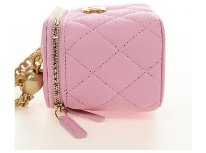 CHANEL Vanity Chain Shoulder Bag Caviar Skin Pink Gold CC Auth hk3887SAM Golden - Ansicht 3