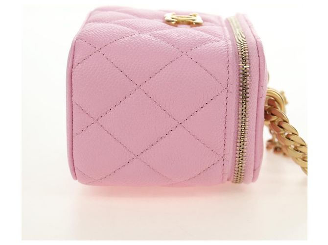 CHANEL Vanity Chain Shoulder Bag Caviar Skin Pink Gold CC Auth hk3887SAM Golden - Ansicht 4