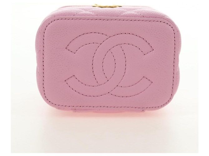 CHANEL Vanity Chain Shoulder Bag Caviar Skin Pink Gold CC Auth hk3887SAM Golden - Ansicht 5