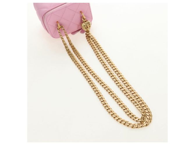 CHANEL Vanity Chain Shoulder Bag Caviar Skin Pink Gold CC Auth hk3887SAM Golden - Ansicht 9