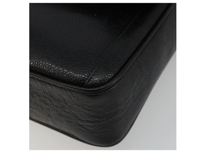 Borsa a spalla a catena CHANEL in pelle caviar nera con CC dorato Auth ka4989V Nero D'oro - vista 14