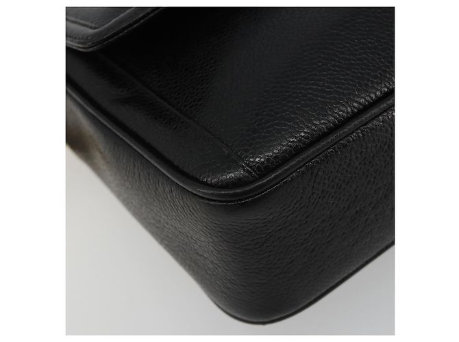 Borsa a spalla a catena CHANEL in pelle caviar nera con CC dorato Auth ka4989V Nero D'oro - vista 15