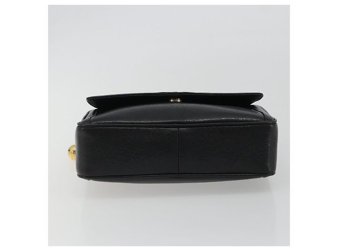 Borsa a spalla a catena CHANEL in pelle caviar nera con CC dorato Auth ka4989V Nero D'oro - vista 5