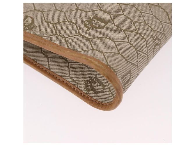 Borsa a tracolla con catena Christian Dior Honeycomb Canvas PVC Beige Oro Auth 190583 D'oro - vista 15