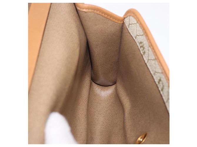 Borsa a tracolla con catena Christian Dior Honeycomb Canvas PVC Beige Oro Auth 190583 D'oro - vista 18