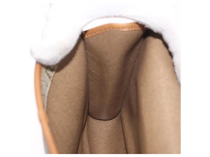 Borsa a tracolla con catena Christian Dior Honeycomb Canvas PVC Beige Oro Auth 190583 D'oro - vista 19