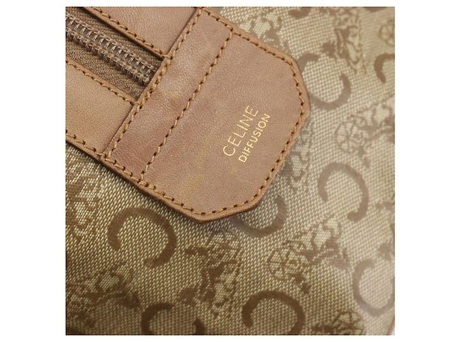 Céline Borsa CELINE C Sulky in PVC Beige Oro Auth 188286 D'oro - vista 17