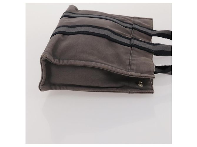 Hermès Borsa Fourre Tout HERMES Cotton 4 Set Navy Orange gray Auth BA13658 Marrone Arancione Blu navy - vista 10