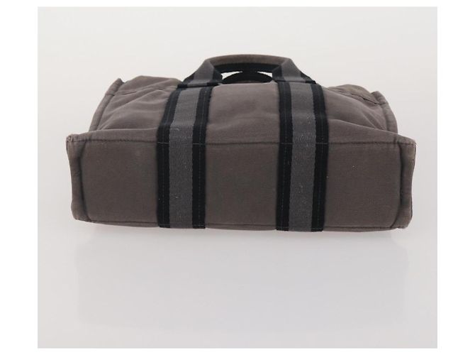Hermès Borsa Fourre Tout HERMES Cotton 4 Set Navy Orange gray Auth BA13658 Marrone Arancione Blu navy - vista 12