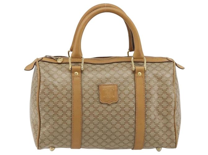 Céline Borsa CELINE Macadam Canvas PVC Beige Oro Autentica 187822 D'oro - vista 13