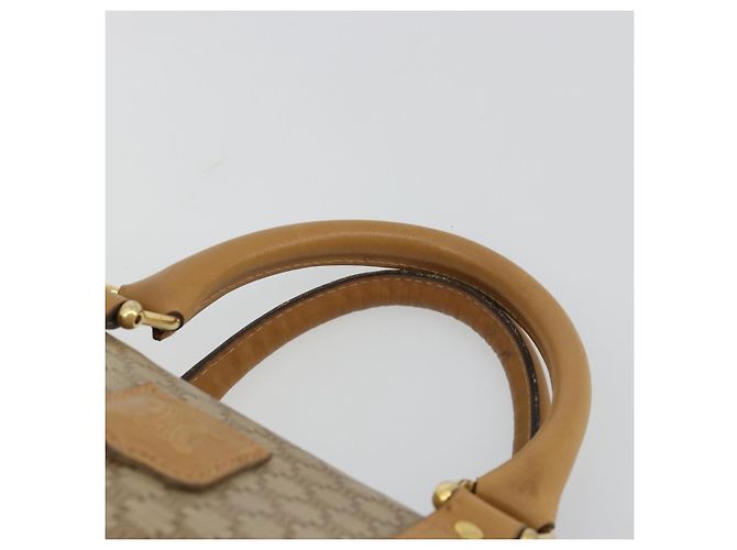 Céline Borsa CELINE Macadam Canvas PVC Beige Oro Autentica 187822 D'oro - vista 14