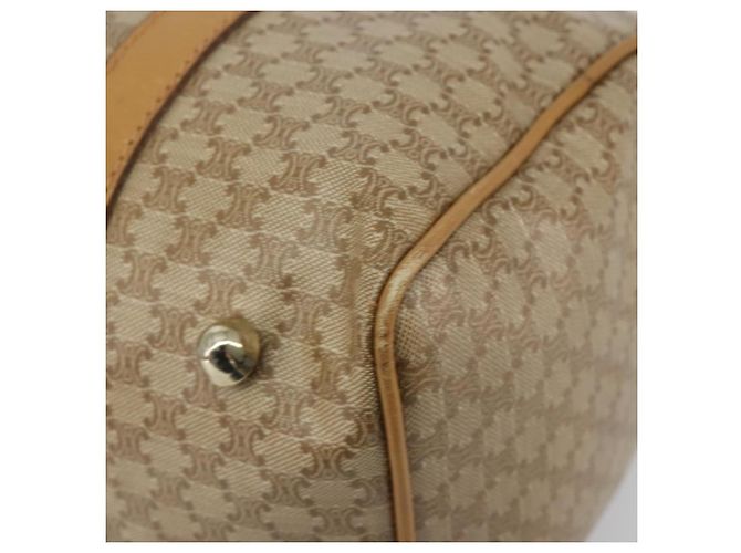 Céline Borsa CELINE Macadam Canvas PVC Beige Oro Autentica 187822 D'oro - vista 16