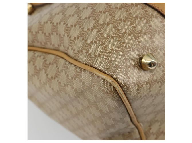 Céline Borsa CELINE Macadam Canvas PVC Beige Oro Autentica 187822 D'oro - vista 17