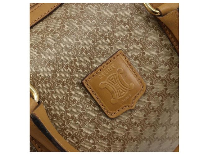 Céline Borsa CELINE Macadam Canvas PVC Beige Oro Autentica 187822 D'oro - vista 18