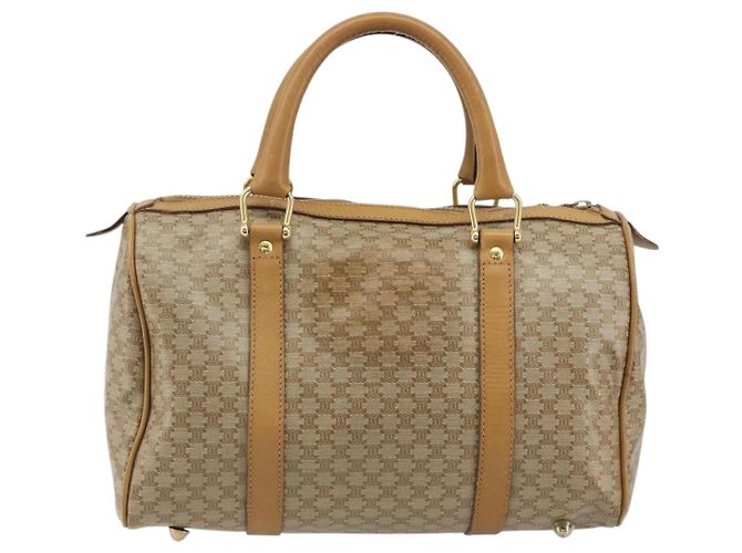 Céline Borsa CELINE Macadam Canvas PVC Beige Oro Autentica 187822 D'oro - vista 2
