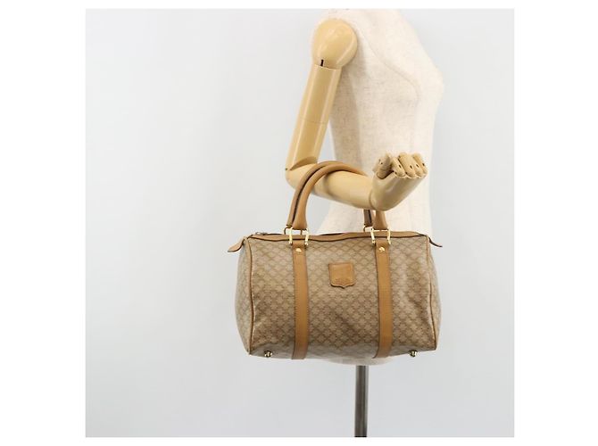 Céline Borsa CELINE Macadam Canvas PVC Beige Oro Autentica 187822 D'oro - vista 24