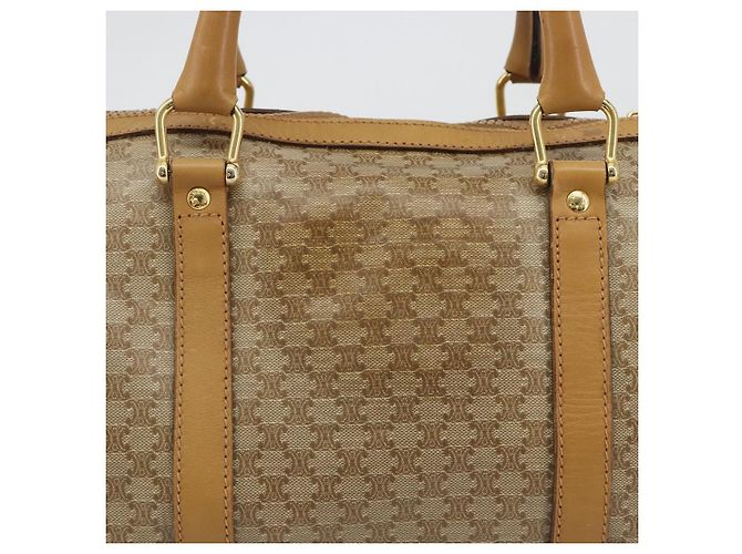 Céline Borsa CELINE Macadam Canvas PVC Beige Oro Autentica 187822 D'oro - vista 3