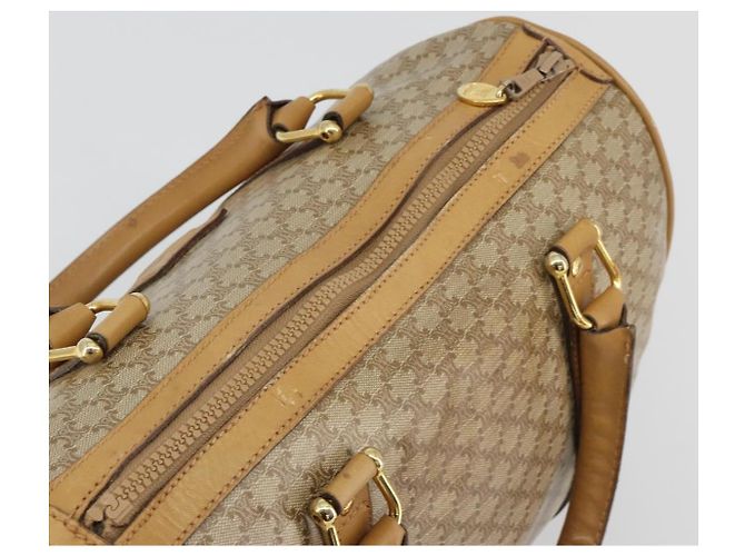 Céline Borsa CELINE Macadam Canvas PVC Beige Oro Autentica 187822 D'oro - vista 7