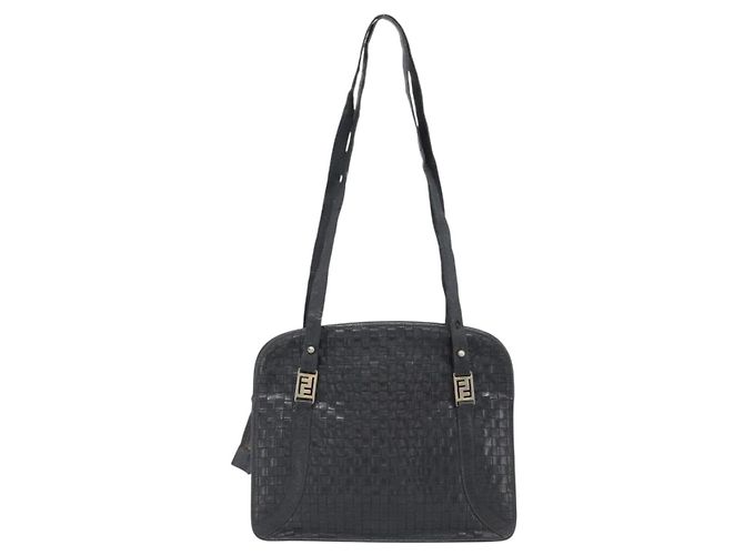 Borsa a Spalla FENDI in Pelle Nera e Oro Auth bs35826 Nero D'oro - vista 2