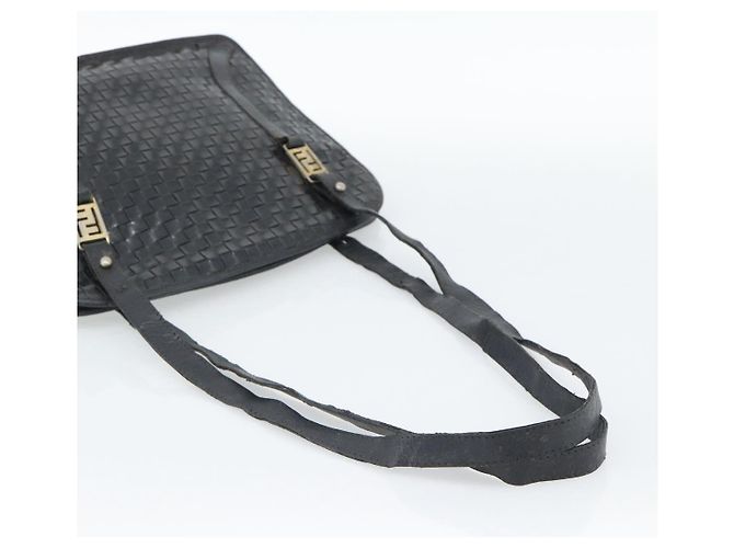 Borsa a Spalla FENDI in Pelle Nera e Oro Auth bs35826 Nero D'oro - vista 8